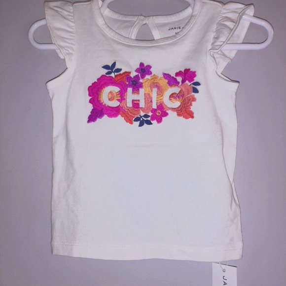 🆕️ Janie and Jack Girls Chic Appliquéed Top Shirt - Picture 1 of 3